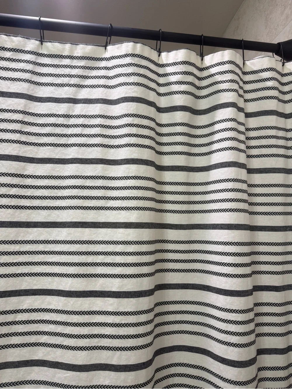 Threshold Black and White Striped Shower Curtain